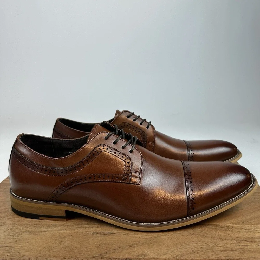 New Mens Stacy Adams Dickinson Cap Toe Oxford Leather Dress Shoes Size 14 D